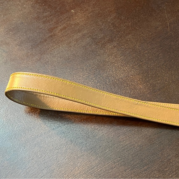 Vintage DOONEY & BOURKE Tan Leather Replacement Purse Strap w/ Brass D Rings - Picture 6 of 10